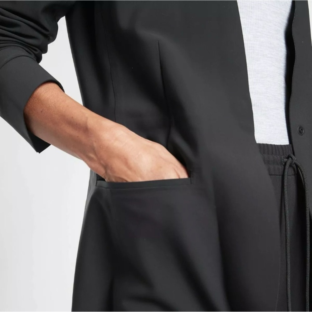 Athleta Avenue Blazer Jacket Black Packable UPF50+ Business Classic Work 6 - Picture 3 of 16